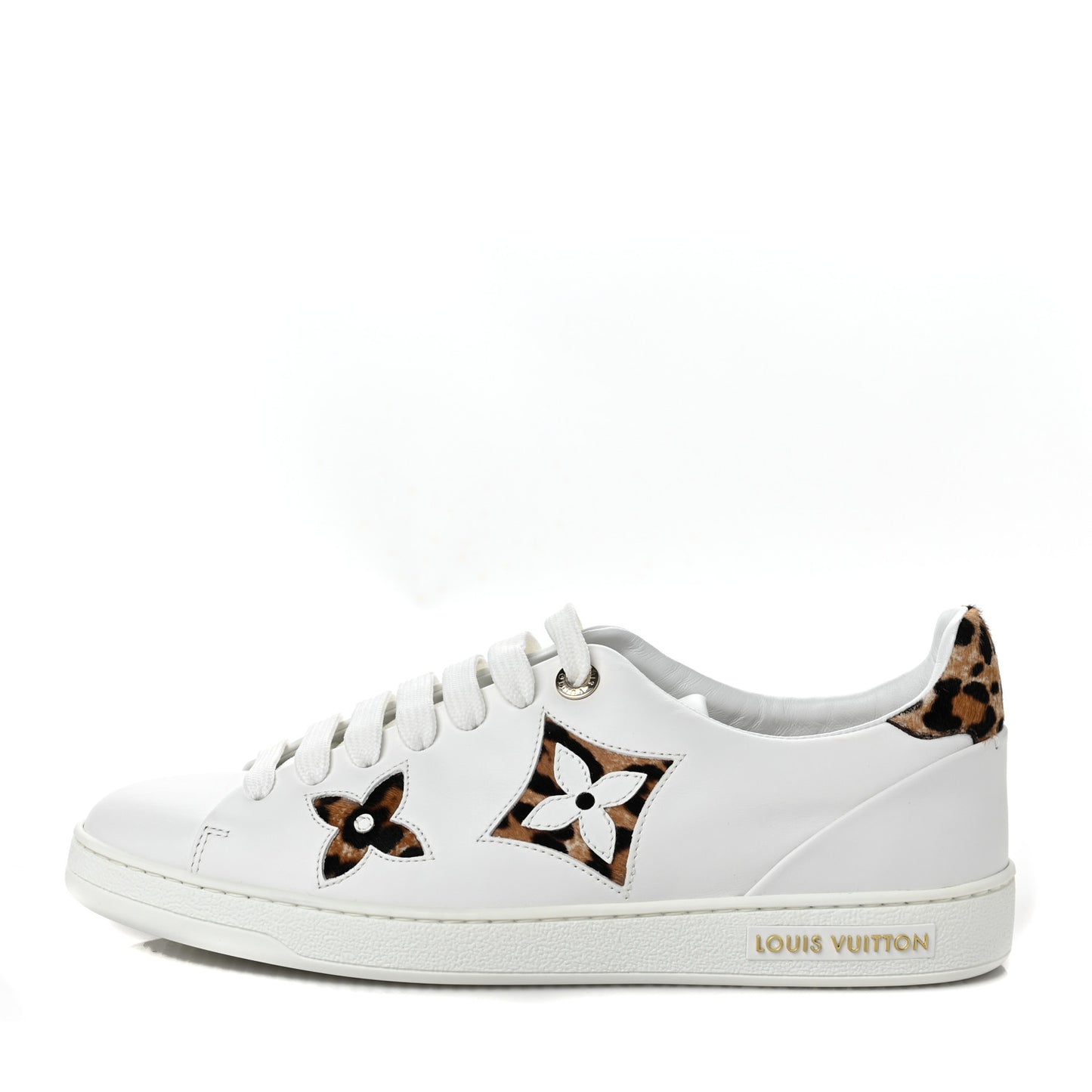 Calfskin Calf Hair Monogram Giant Jungle Frontrow Sneakers 39 White