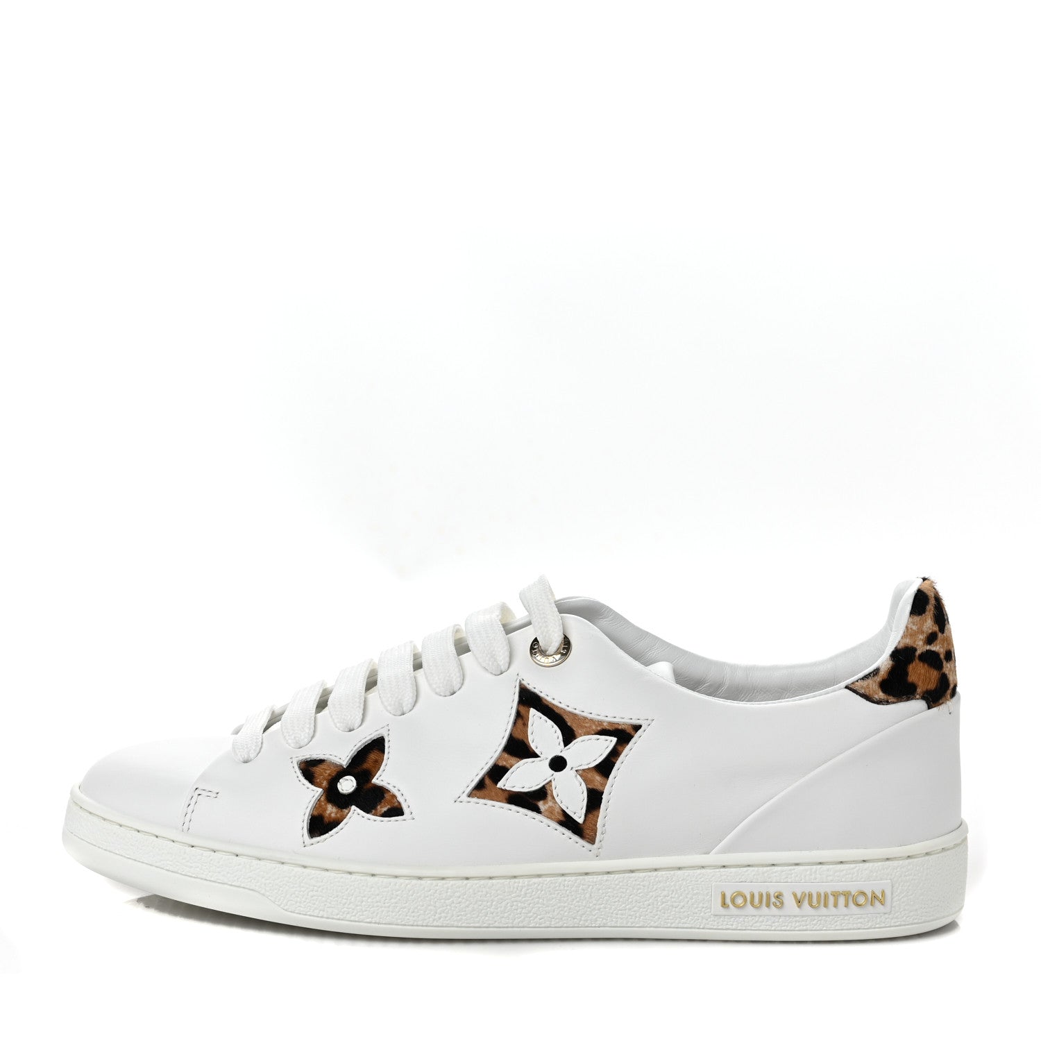 Louis Vuitton Calfskin Calf Hair Monogram Giant Jungle Frontrow Sneakers 39 White 1 of 7