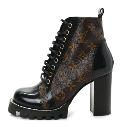 Louis Vuitton Patent Calfskin Monogram Star Trail Ankle Boots 36 Black 1 of 8