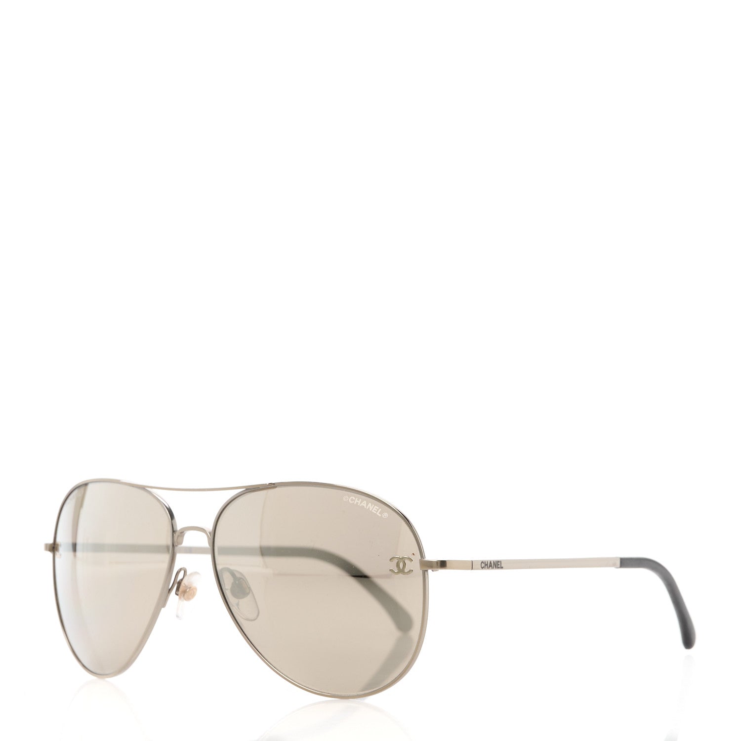 Chanel Aviator CC Sunglasses 4189-T-Q Gold 1 of 8