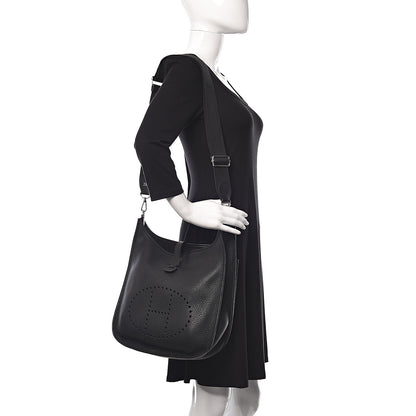 Hermes Taurillon Clemence Evelyne III GM Black 2 of 12