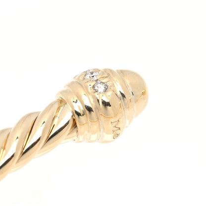 David Yurman 18K Yellow Gold Diamond 3mm Cablespira Bracelet 3 of 5