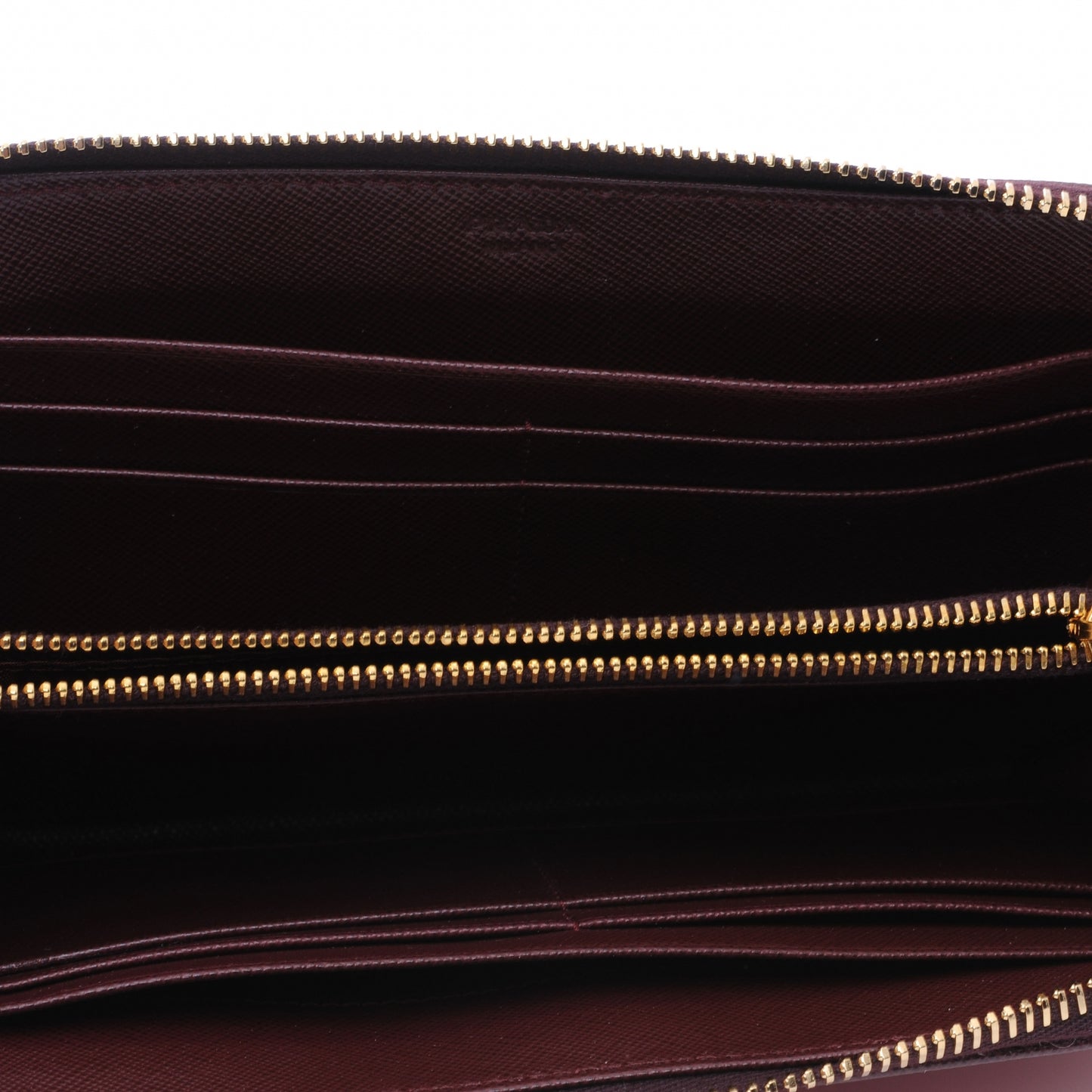 Saffiano Chevron Zip Around Wallet Rubino