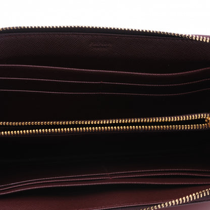 Prada Saffiano Chevron Zip Around Wallet Rubino 9 of 9