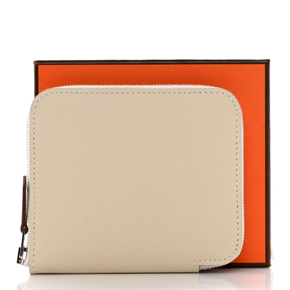 Hermes Epsom Silk'In Compact Wallet Craie Caban Jaune Ambre 8 of 8