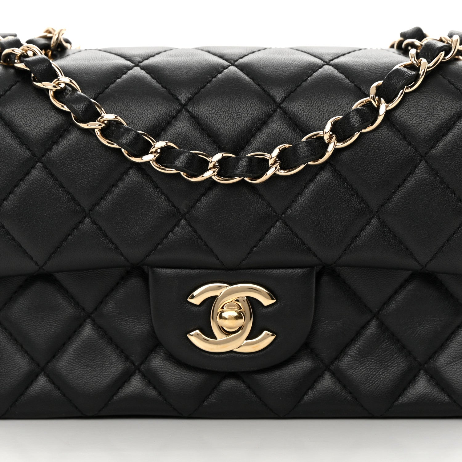 Chanel Lambskin Quilted Mini Rectangular Flap Black 8 of 12