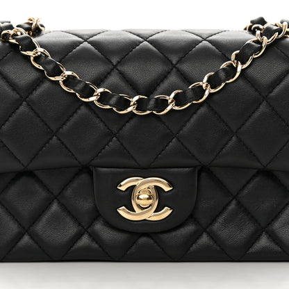 Chanel Lambskin Quilted Mini Rectangular Flap Black 8 of 12