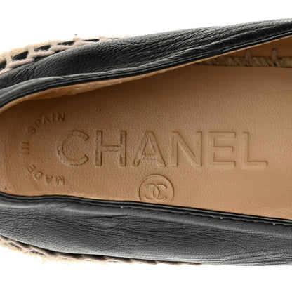 Chanel Lambskin CC Espadrilles 36 Black 8 of 11