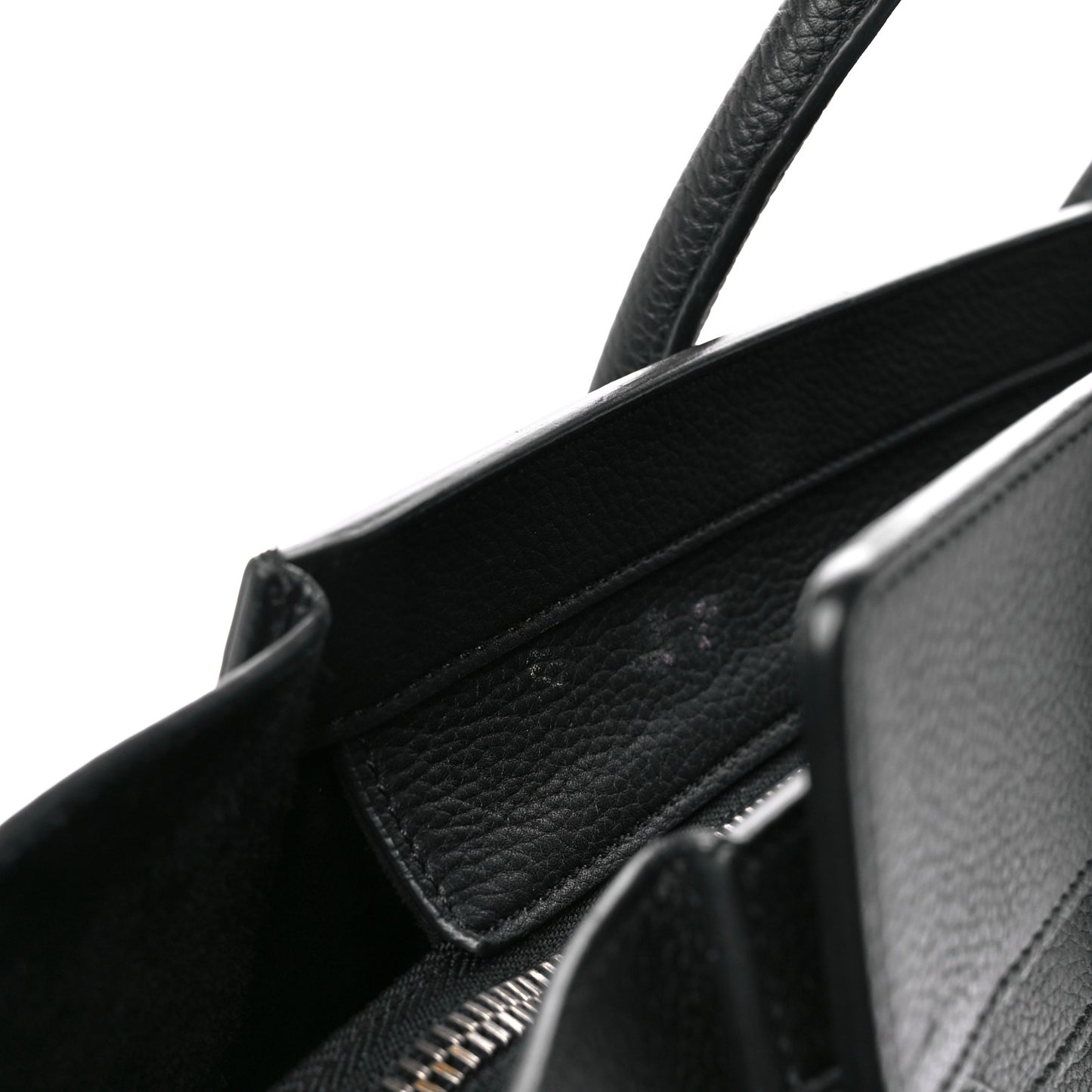 Drummed Calfskin Micro Luggage Black