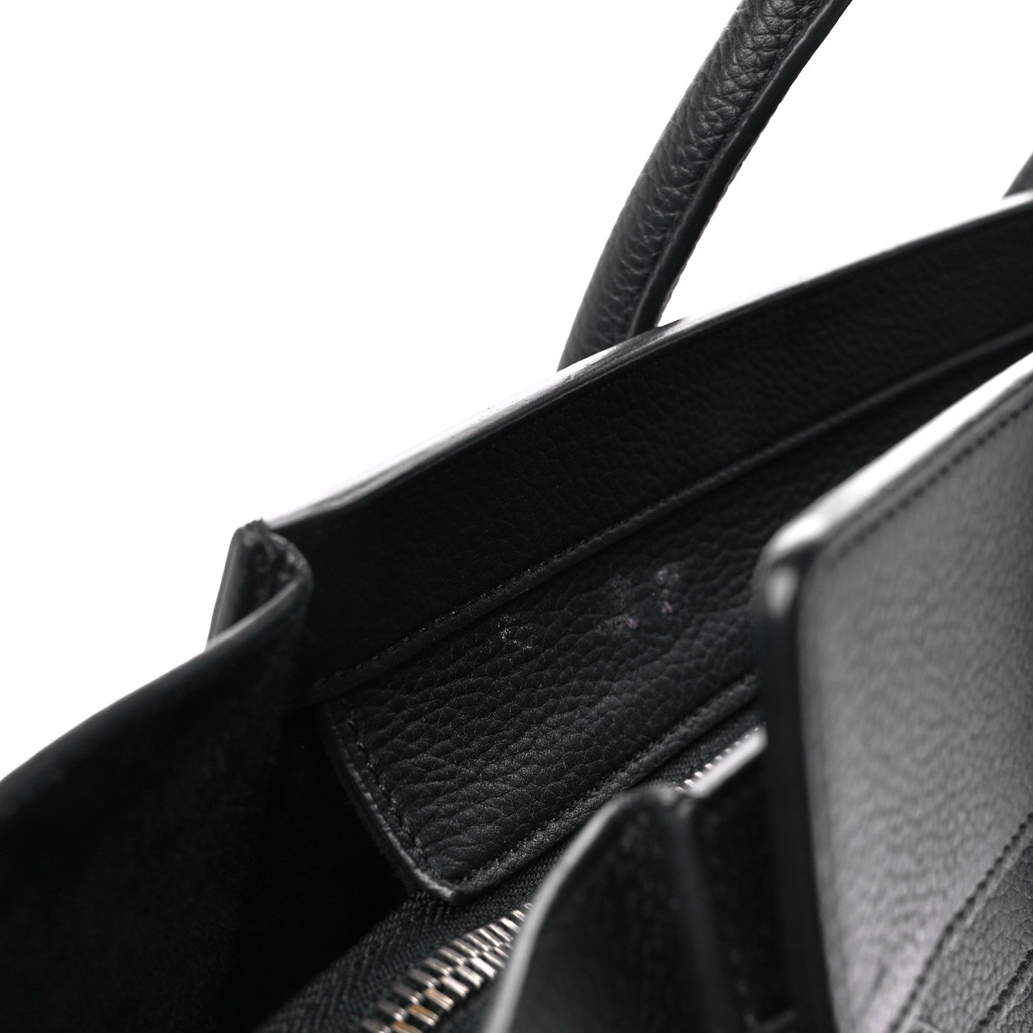 Celine Drummed Calfskin Micro Luggage Black 12 of 14