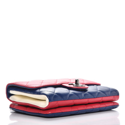 Chanel Lambskin Quilted Tri-color Crossbody Bag Dark Pink 4 of 9