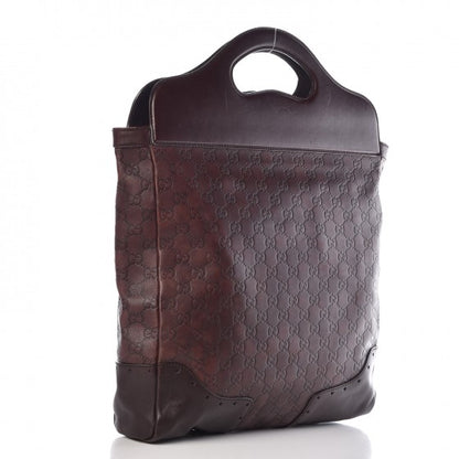 Gucci Guccissima Large Punch Top Handle Tote Dark Brown 3 of 15