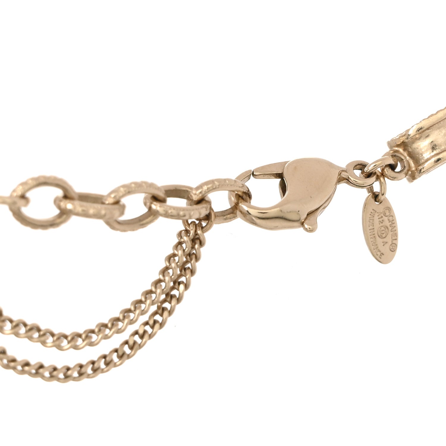 Chanel Metal Quartz CC Flower Choker Necklace Gold 4 of 4