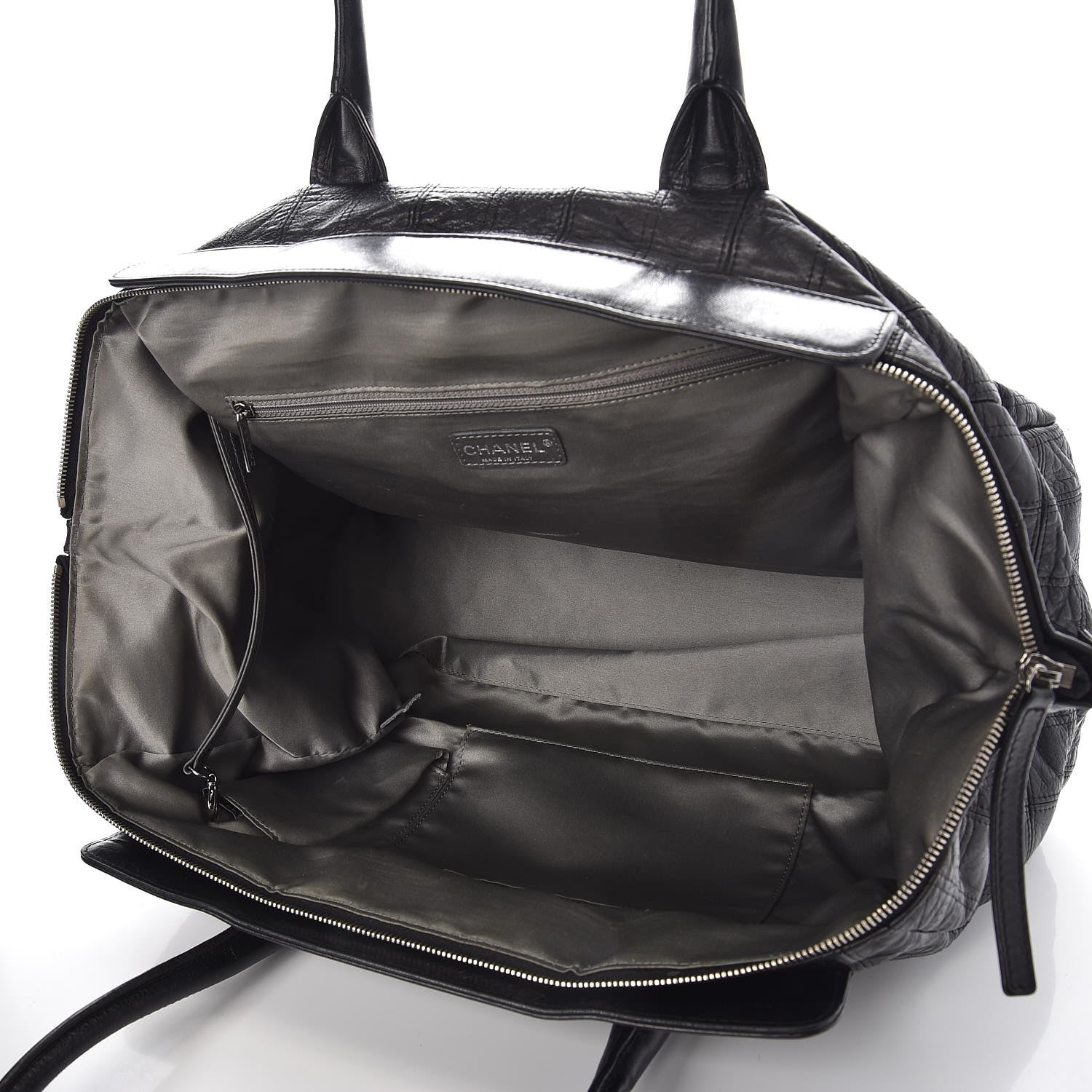 Chanel Lambskin Square Stitched Lax Large Tote Black 5 of 13