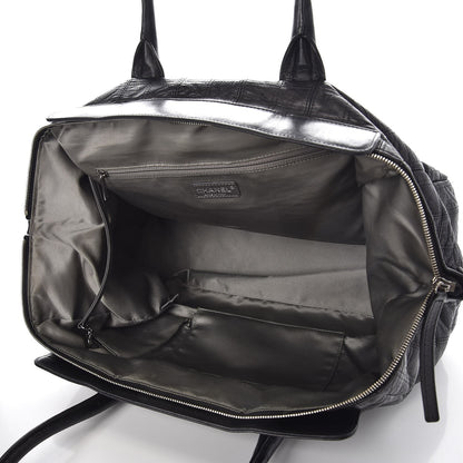 Chanel Lambskin Square Stitched Lax Large Tote Black 5 of 13