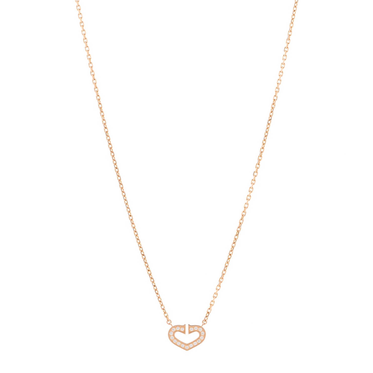 Cartier 18K Pink Gold Diamond Hearts And Symbols Pendant Necklace 1 of 4