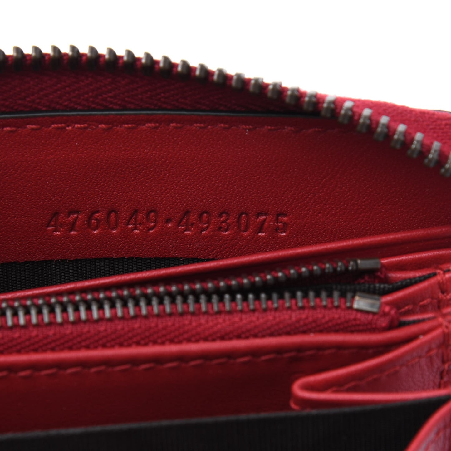 GG Supreme Monogram Cherries Zip Around Wallet Hibiscus Red