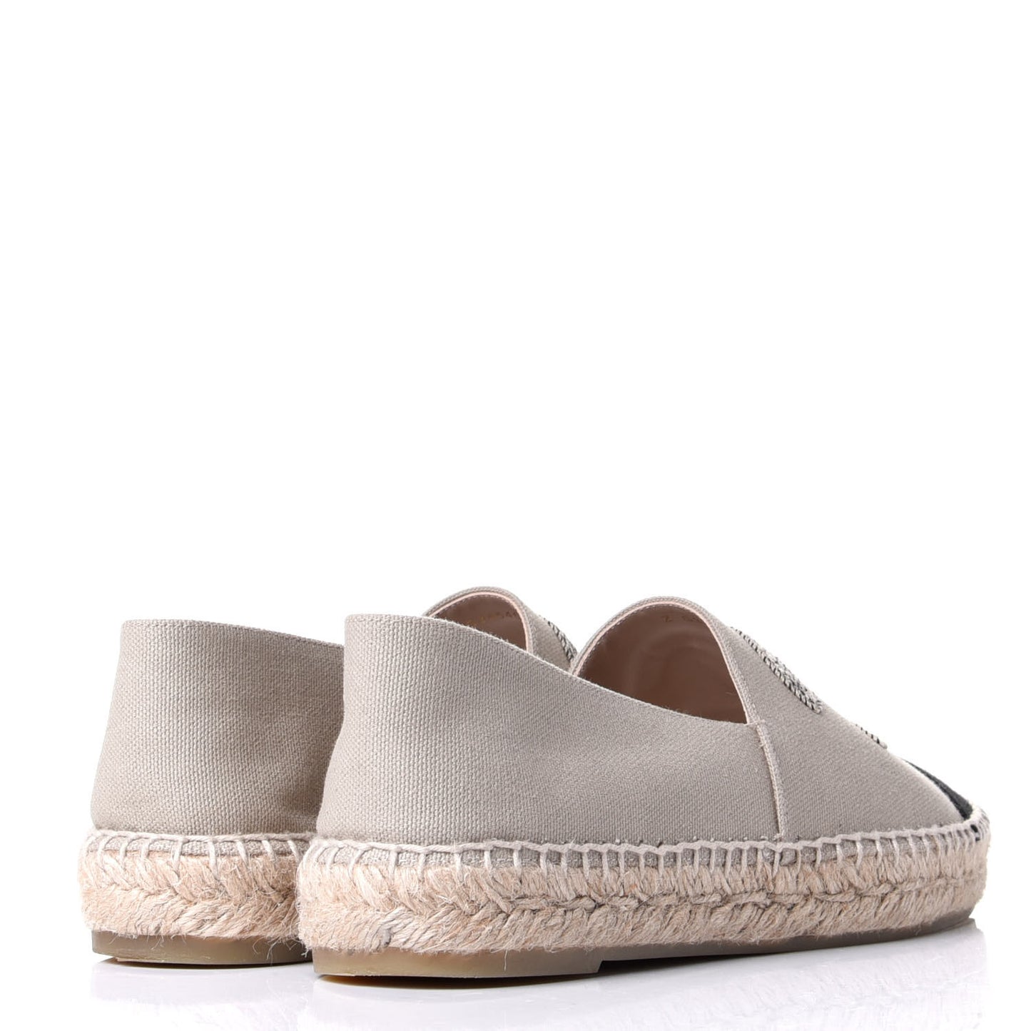 Canvas Grosgrain CC Espadrilles 40 Beige Black