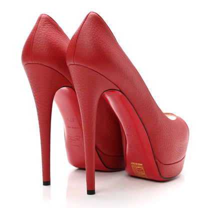 Christian Louboutin Calfskin Palais Royal 140 Pumps 37.5 Red 4 of 11