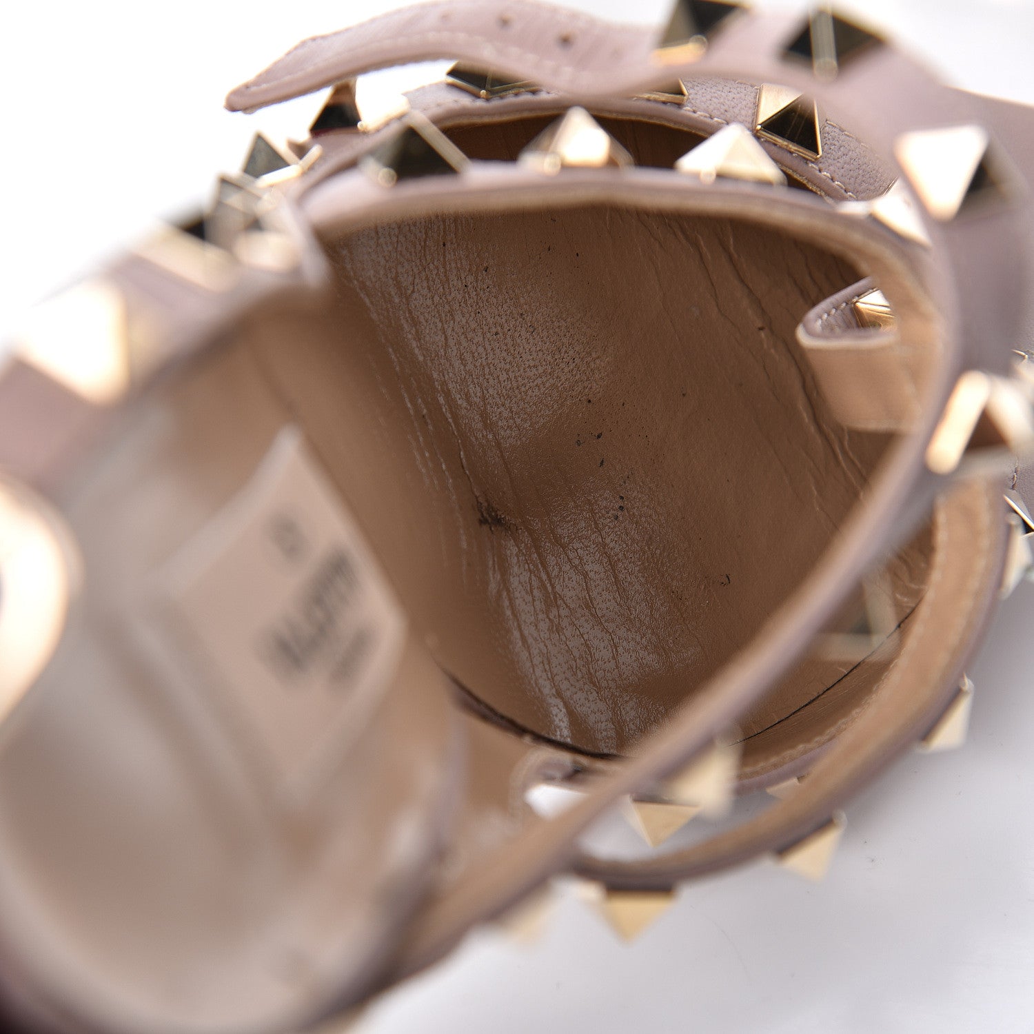 Valentino Garavani Nappa Rockstud Ankle Strap Pumps 36.5 Poudre 9 of 20