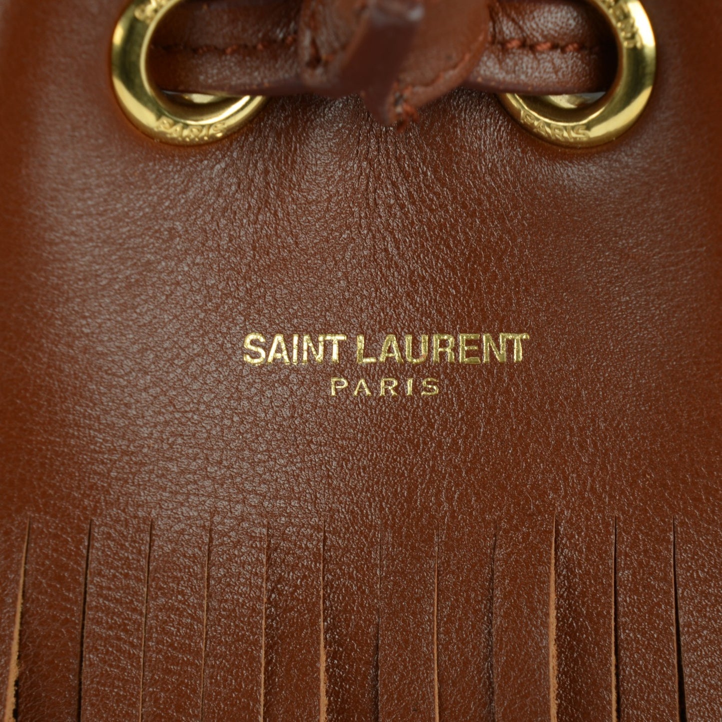 Calfskin Small Emmanuelle Fringe Bucket Bag Cotto