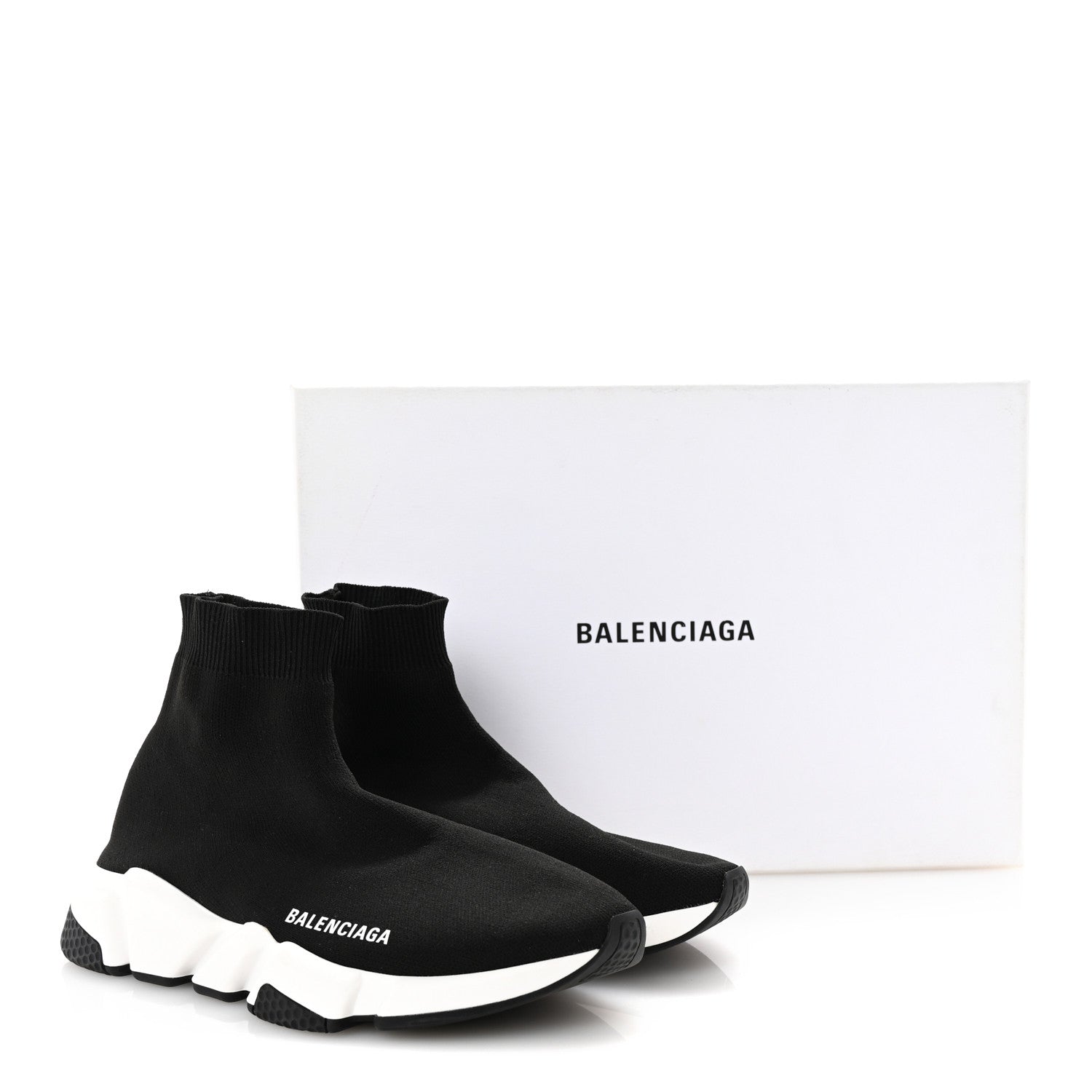 Balenciaga Neoprene Knit Mens Speed Sneakers 39 Black White 10 of 10
