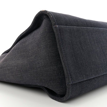 Chanel Denim Medium Deauville Tote Blue Orange 9 of 13