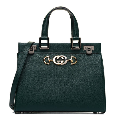 Gucci Grainy Calfskin Small Zumi Top Handle Bag Vintage Green 1 of 9