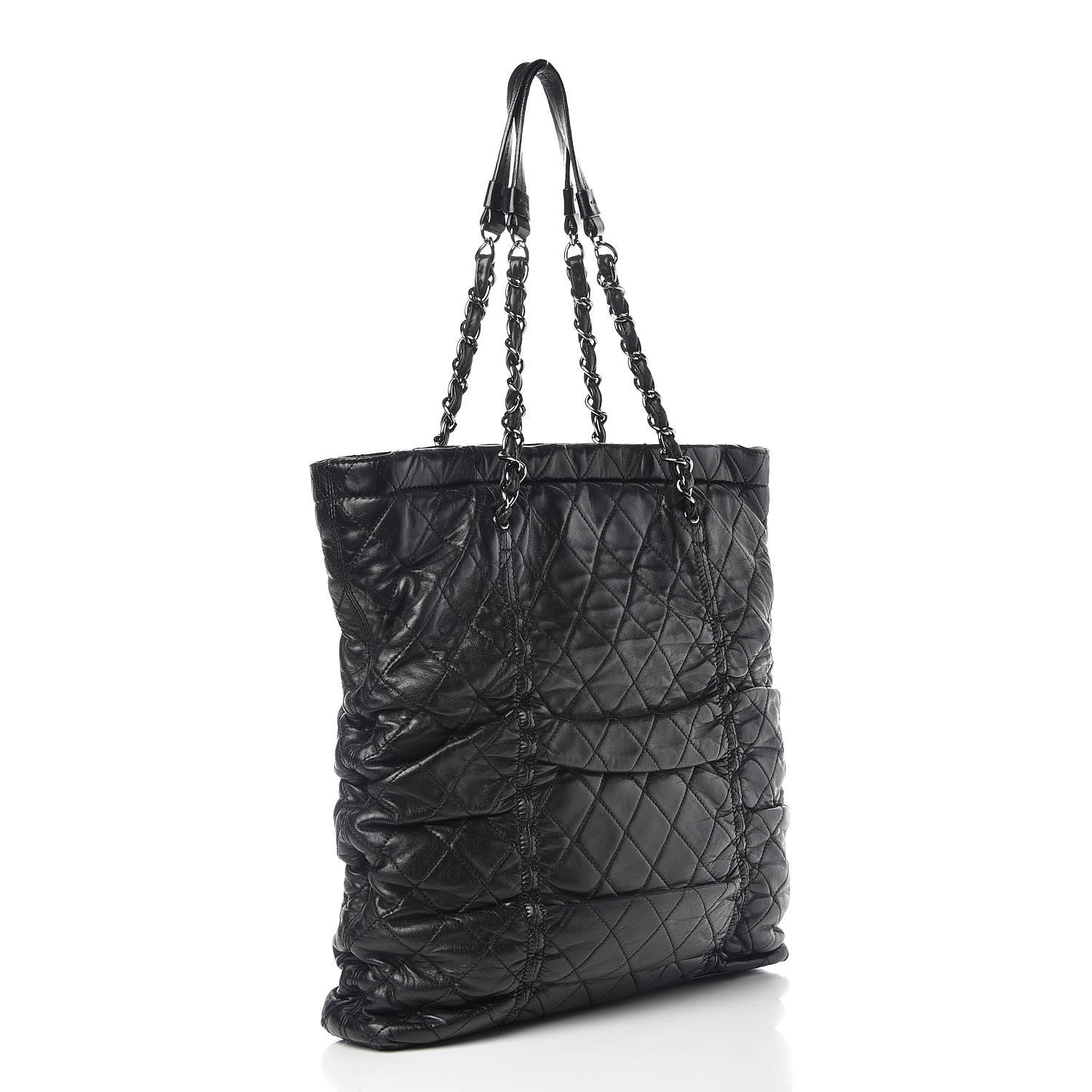 Chanel Lambskin Quilted Sharpei Shopping Tote Black 3 of 11