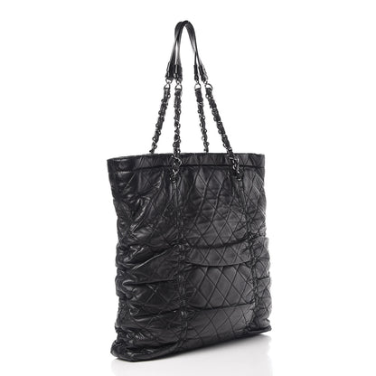 Chanel Lambskin Quilted Sharpei Shopping Tote Black 3 of 11