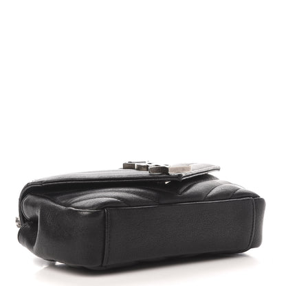 Saint Laurent Sheepskin Matelasse Chevron Monogram Classic Baby Chain Bag Black 4 of 11