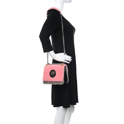 Fendi Shearling Vitello Century F is Fendi Small Kan I Shoulder Bag Pink Tortora Blue 2 of 11