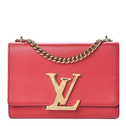 Louis Vuitton Calfskin Chain Louise MM Red 1 of 9