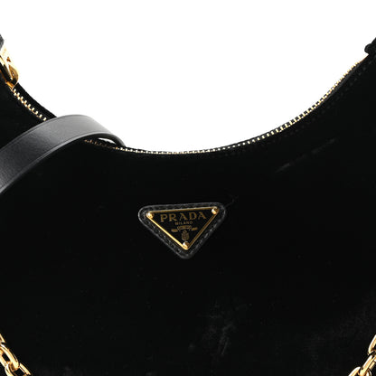 Prada Velvet Nappa Mini Re-Edition Shoulder Bag Black 8 of 10