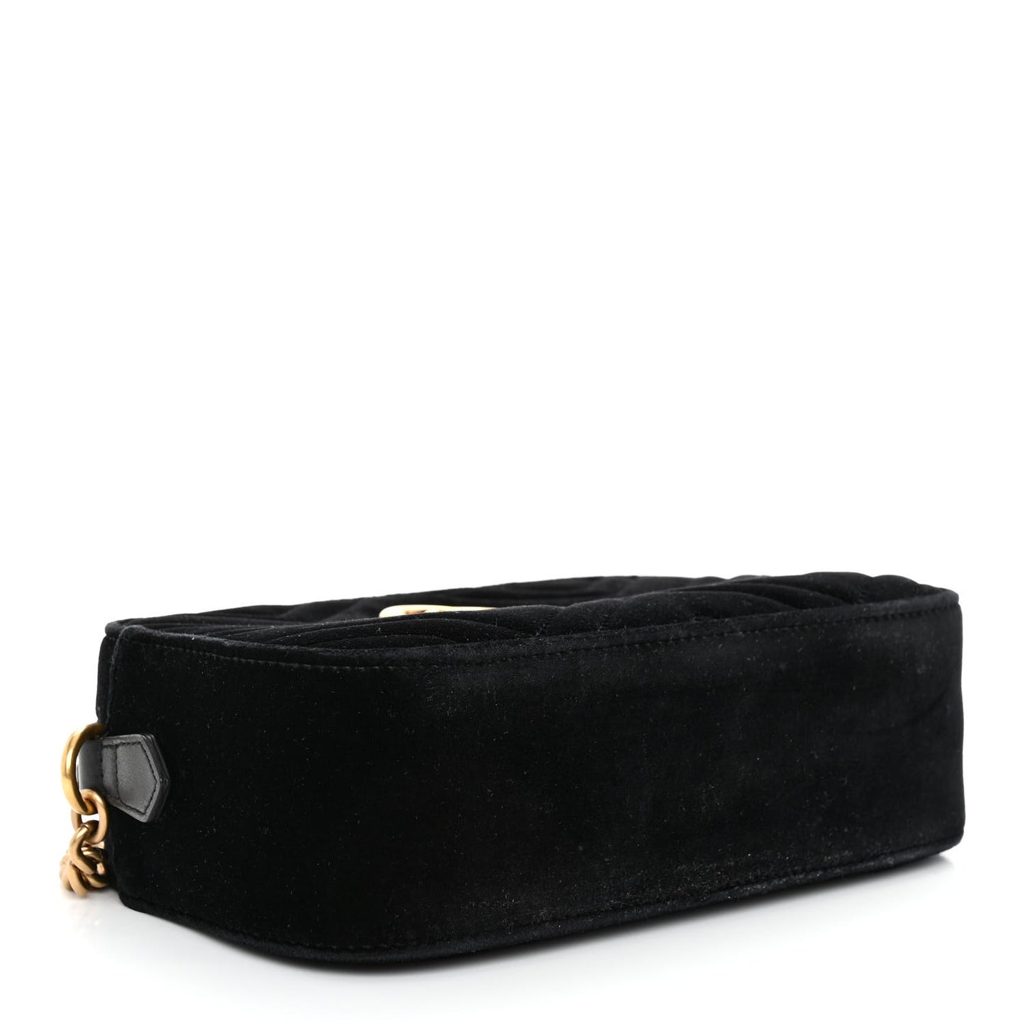 Velvet Matelasse Small GG Marmont Chain Shoulder Bag Black