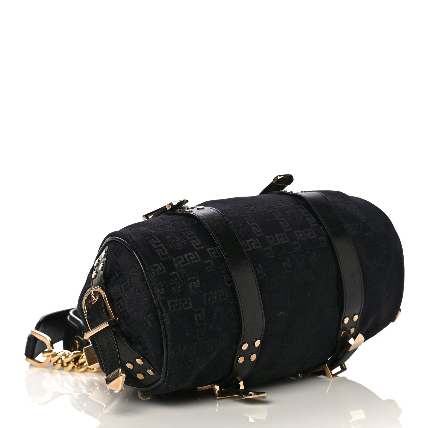 Versace Satin Chain Satchel Black 3 of 10
