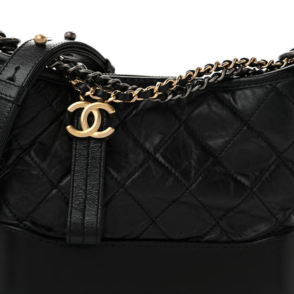 Chanel Aged Calfskin Quilted Small Gabrielle Hobo Black 8 of 13