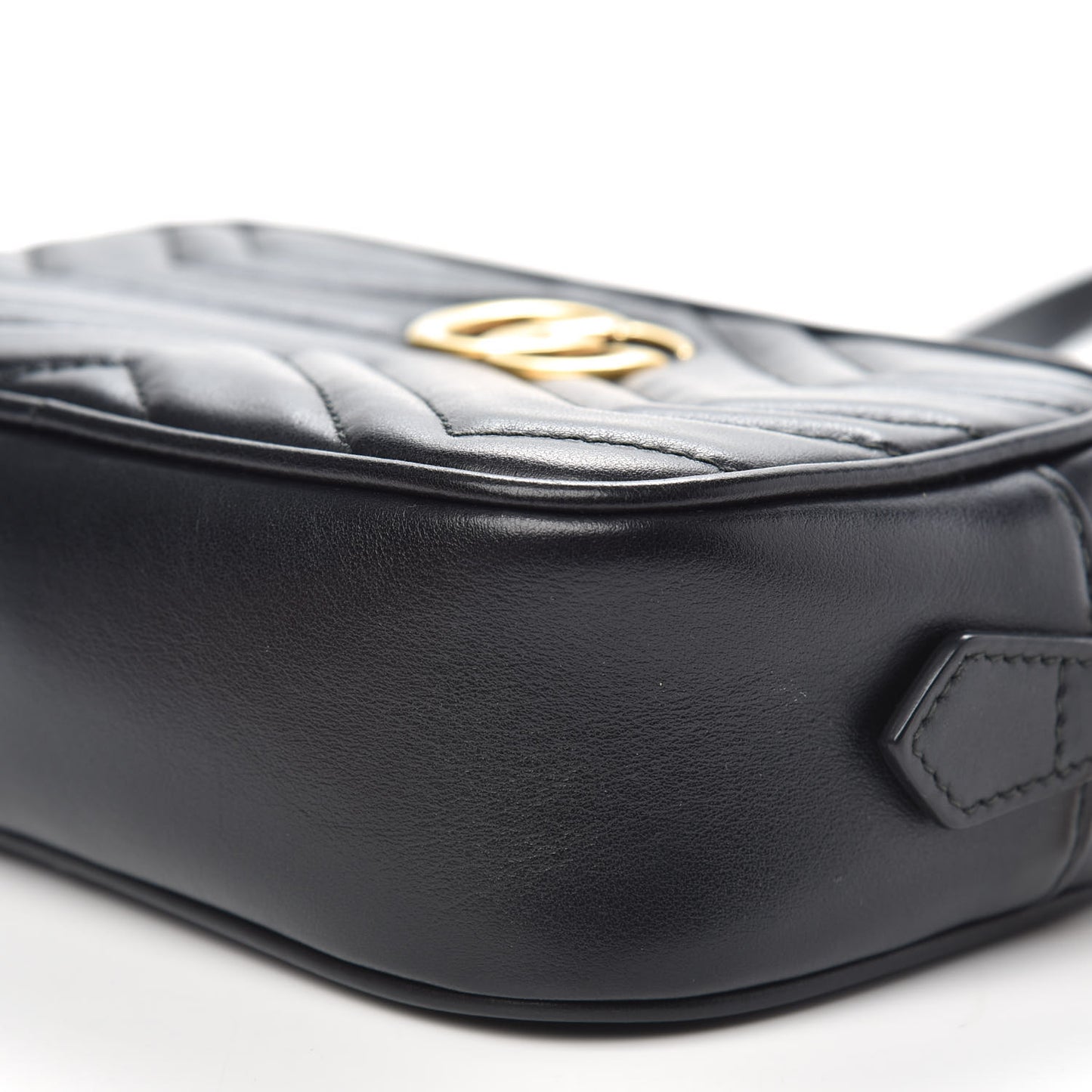 Calfskin Matelasse Mini GG Marmont Chain Shoulder Bag Black
