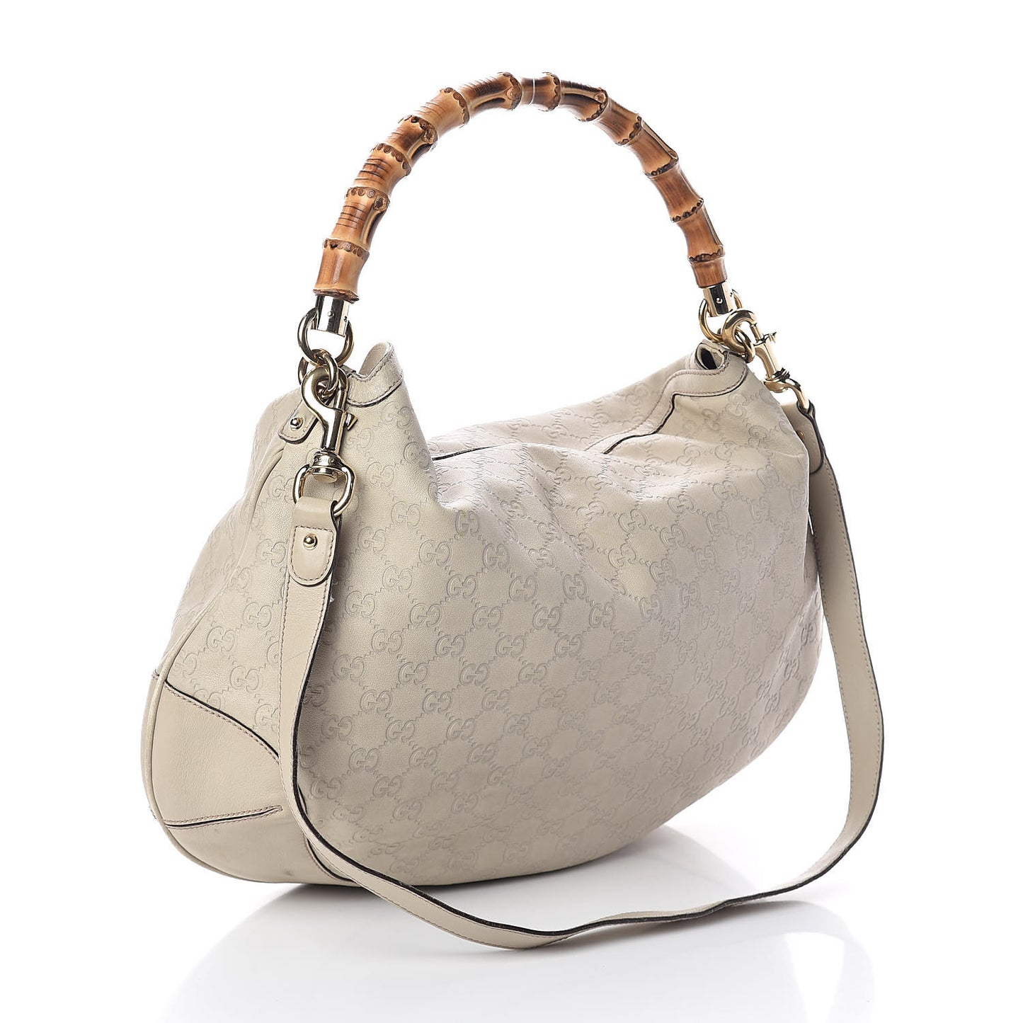 Guccissima Peggy Bamboo Top Handle Bag Ivory
