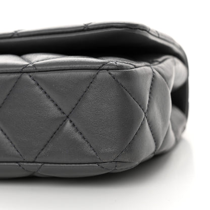 Chanel Shiny Lambskin Quilted Multi Stand Flap Grey 10 of 13