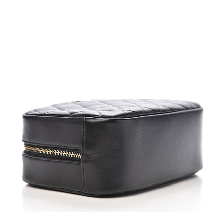 Chanel Lambskin Quilted Medium Curvy Pouch Cosmetic Case Black 3 of 10
