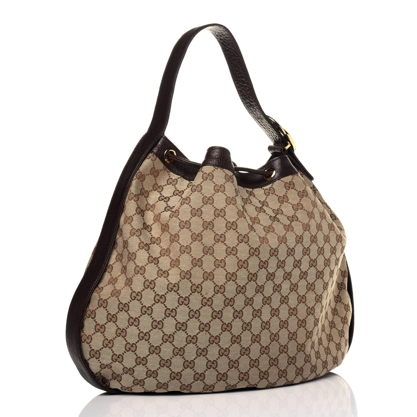 Monogram Medium Interlocking Icon Shoulder Bag Dark Brown