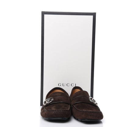Gucci Suede Mens Driver Queen Loafers 6.5 Cocoa 11 of 11