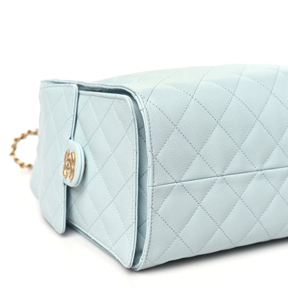 Chanel Caviar Quilted Medium Chanel 25 Handbag Light Blue 9 of 11