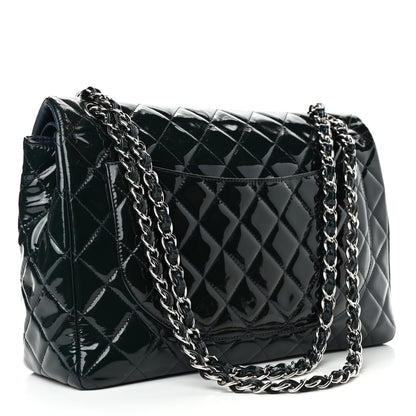 Chanel Patent Quilted Maxi Double Flap Navy Blue 2 of 6