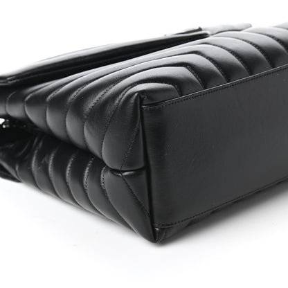 Saint Laurent Calfskin Y Quilted Monogram Medium Loulou Chain Satchel Black 6 of 11