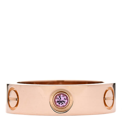 Cartier 18K Pink Gold Pink Sapphire 5.5mm LOVE Ring 52 6 1 of 4