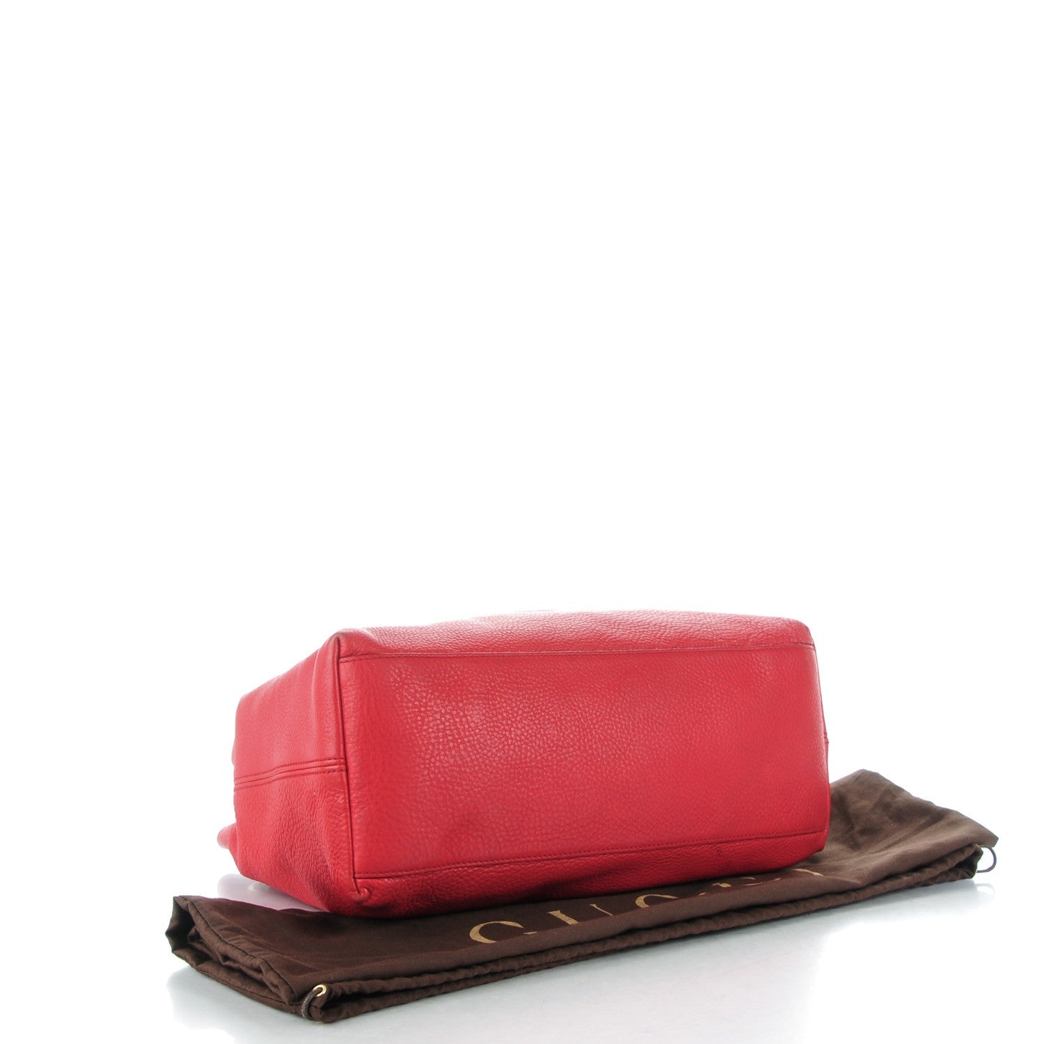 Gucci Pebbled Calfskin Medium Soho Chain Shoulder Bag Red 4 of 7