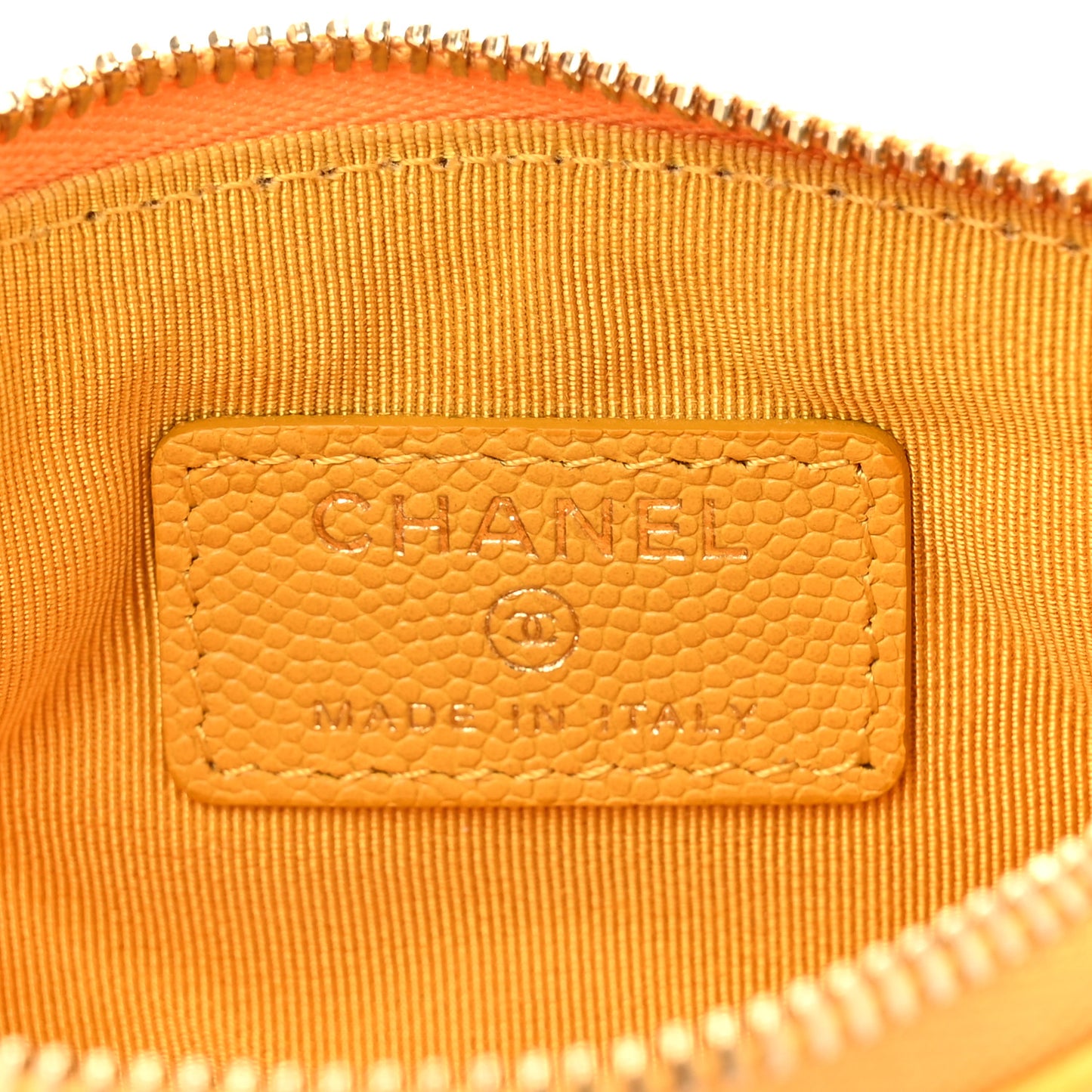 Caviar Quilted Small Cosmetic Case Yellow