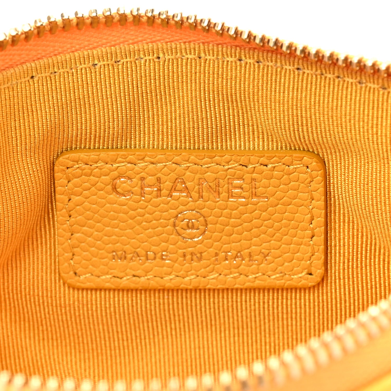 Chanel Caviar Quilted Small Cosmetic Case Yellow 6 of 8